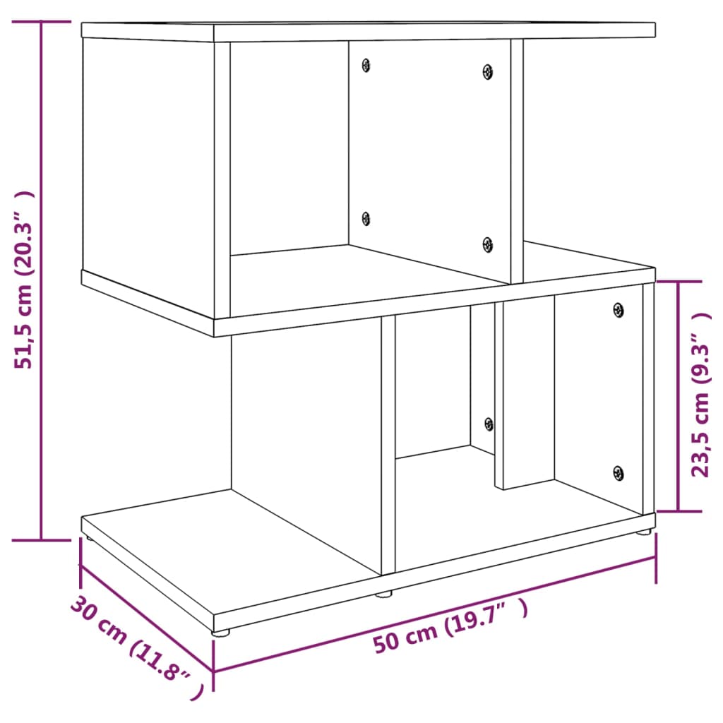 Comodini Grigio Sonoma 2pz 50x30x51,5 cm in Legno Multistrato 815831