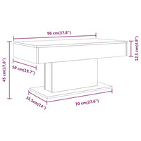 Tavolino da Salotto Grigio Sonoma 96x50x45 cm Legno Multistrato cod mxl 9396