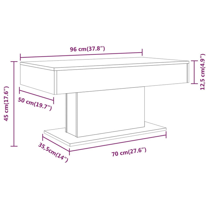 Tavolino da Salotto Grigio Sonoma 96x50x45 cm Legno Multistrato cod mxl 9396