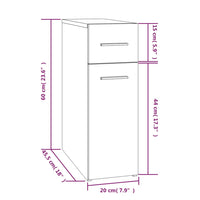 Mobile Farmacia Rovere Fumo 20x45,5x60 cm in Legno Multistrato