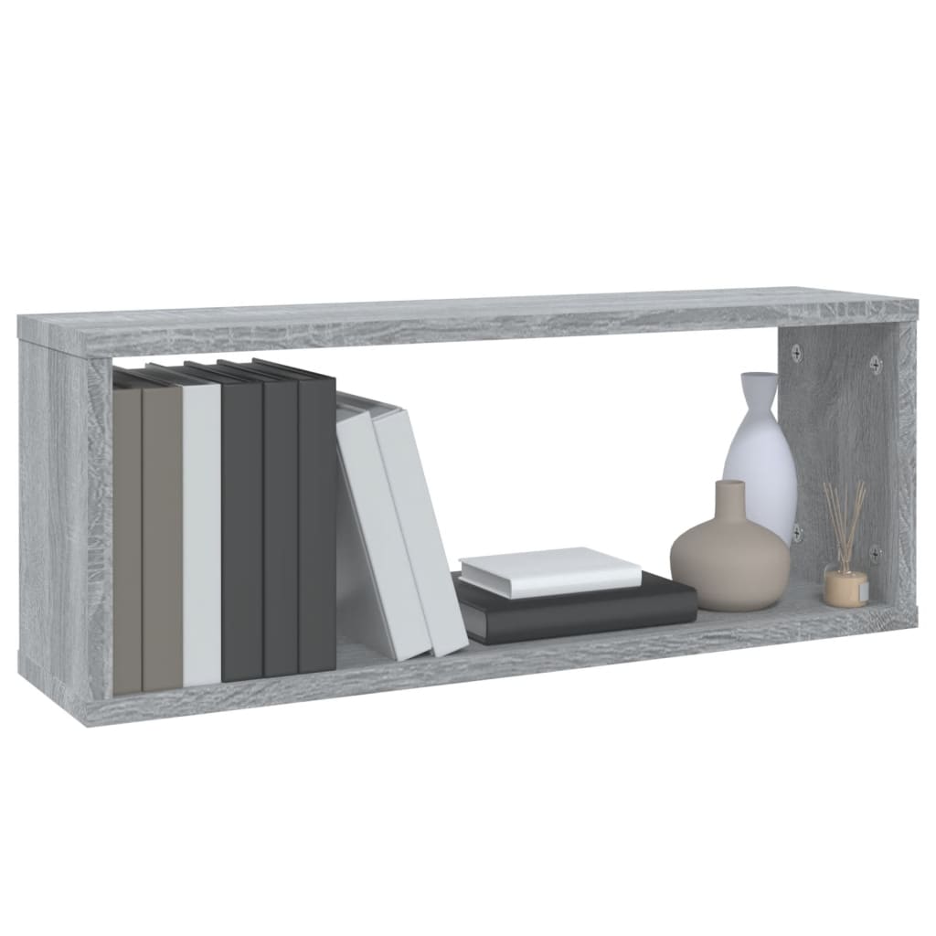 Mensole Cubo Muro 4 pz Grigio Sonoma 60x15x23 Legno Multistrato cod mxl 46070