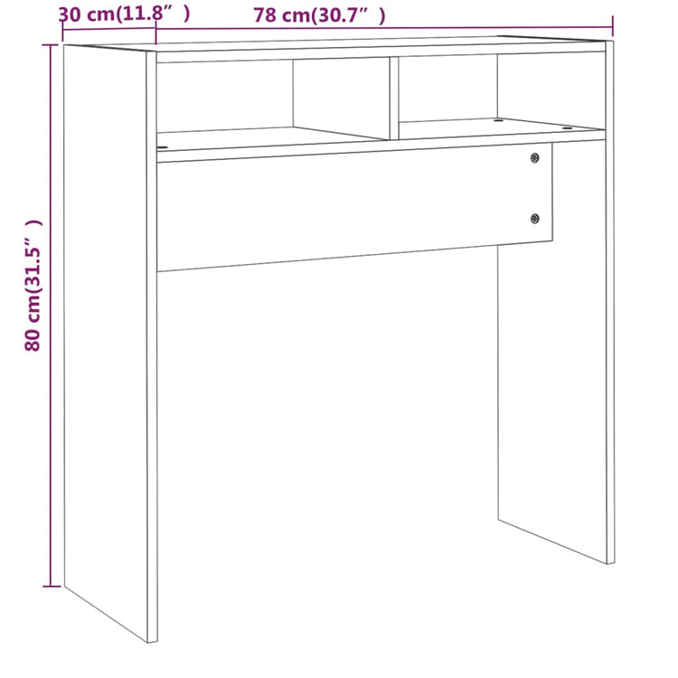 Tavolino Consolle Rovere Fumo 78x30x80 cm in Legno Multistrato cod mxl 15427