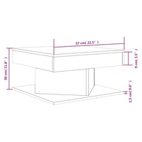 Tavolino da Salotto Rovere Fumo 57x57x30cm in Legno Multistrato 815942