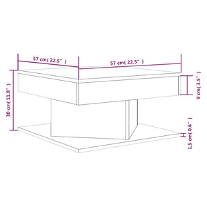 Tavolino da Salotto Rovere Marrone 57x57x30cm Legno Multistrato cod mxl 5561