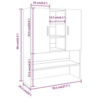 Mobile per Lavatrice Rovere Fumo 70,5x25,5x90 cm 815945