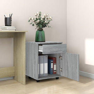 Armadietto con Ruote Grigio Sonoma 45x38x54cm Legno Multistrato cod mxl 46458