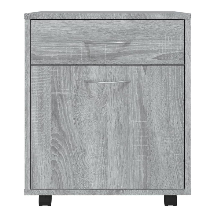 Armadietto con Ruote Grigio Sonoma 45x38x54cm Legno Multistrato 815964