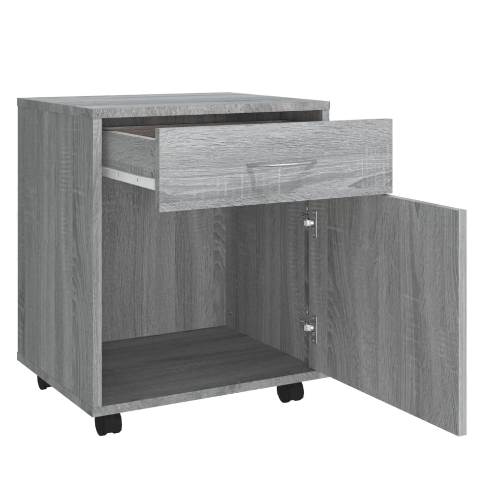 Armadietto con Ruote Grigio Sonoma 45x38x54cm Legno Multistrato cod mxl 46458