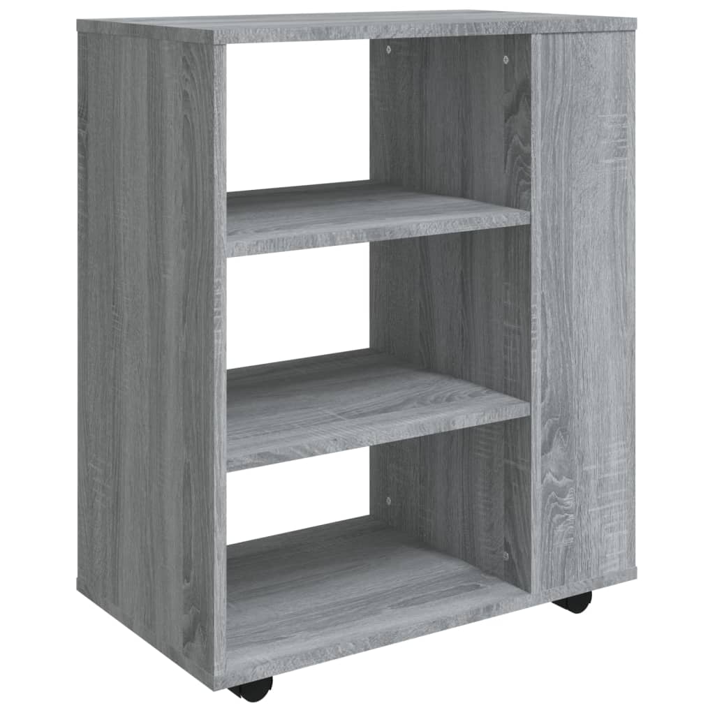 Armadietto con Ruote Grigio Sonoma 60x35x75cm Legno Multistrato