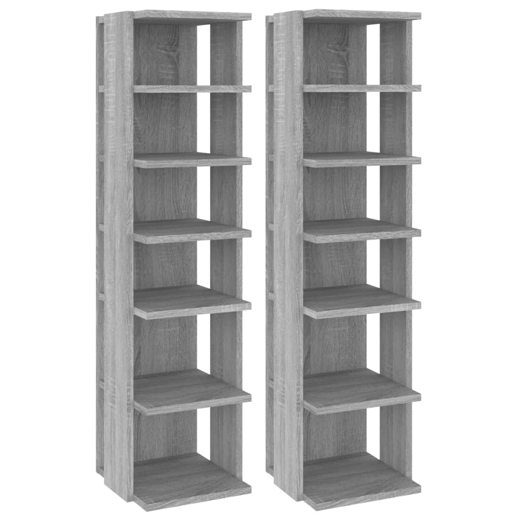 Scarpiere 2 pz Grigio Sonoma 27,5x27x102cm in Legno Multistrato 815975