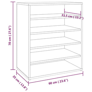 Scarpiera Rovere Fumo 60x35x70 cm in Legno Multistrato