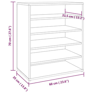 Scarpiera Grigio Sonoma 60x35x70 cm in Legno Multistrato 816015