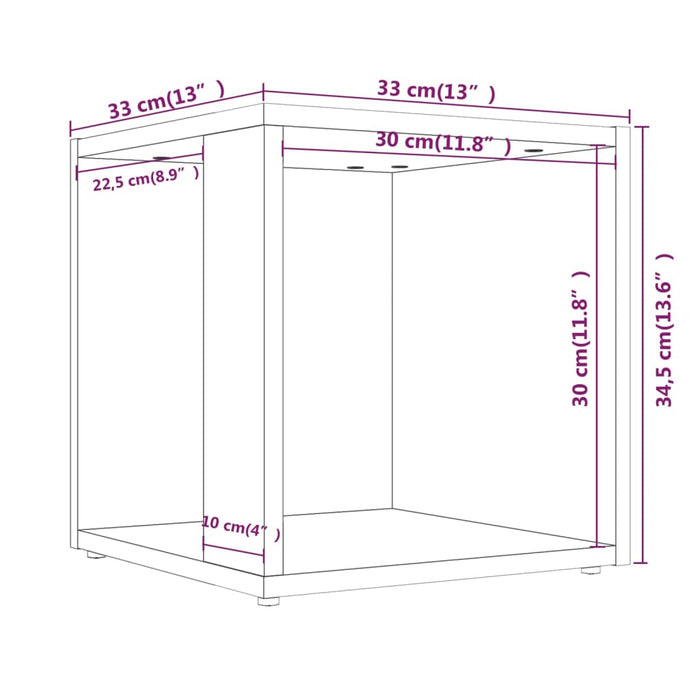 Tavolino Salotto Grigio Sonoma 33x33x34,5 cm Legno Multistrato 816021