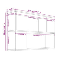 Libreria Rovere Fumo 100x24x63 cm in Legno Multistrato cod mxl 15958