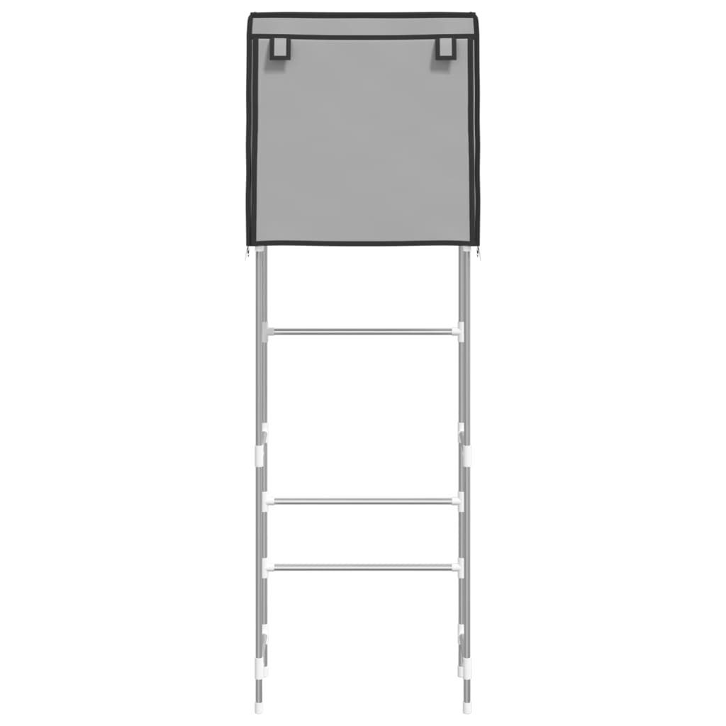 Rastrelliera per Bagno a 2 Livelli Grigia 56x30x170 cm Ferro 343141