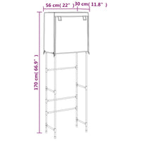 Rastrelliera per Bagno a 2 Livelli Grigia 56x30x170 cm Ferro 343141