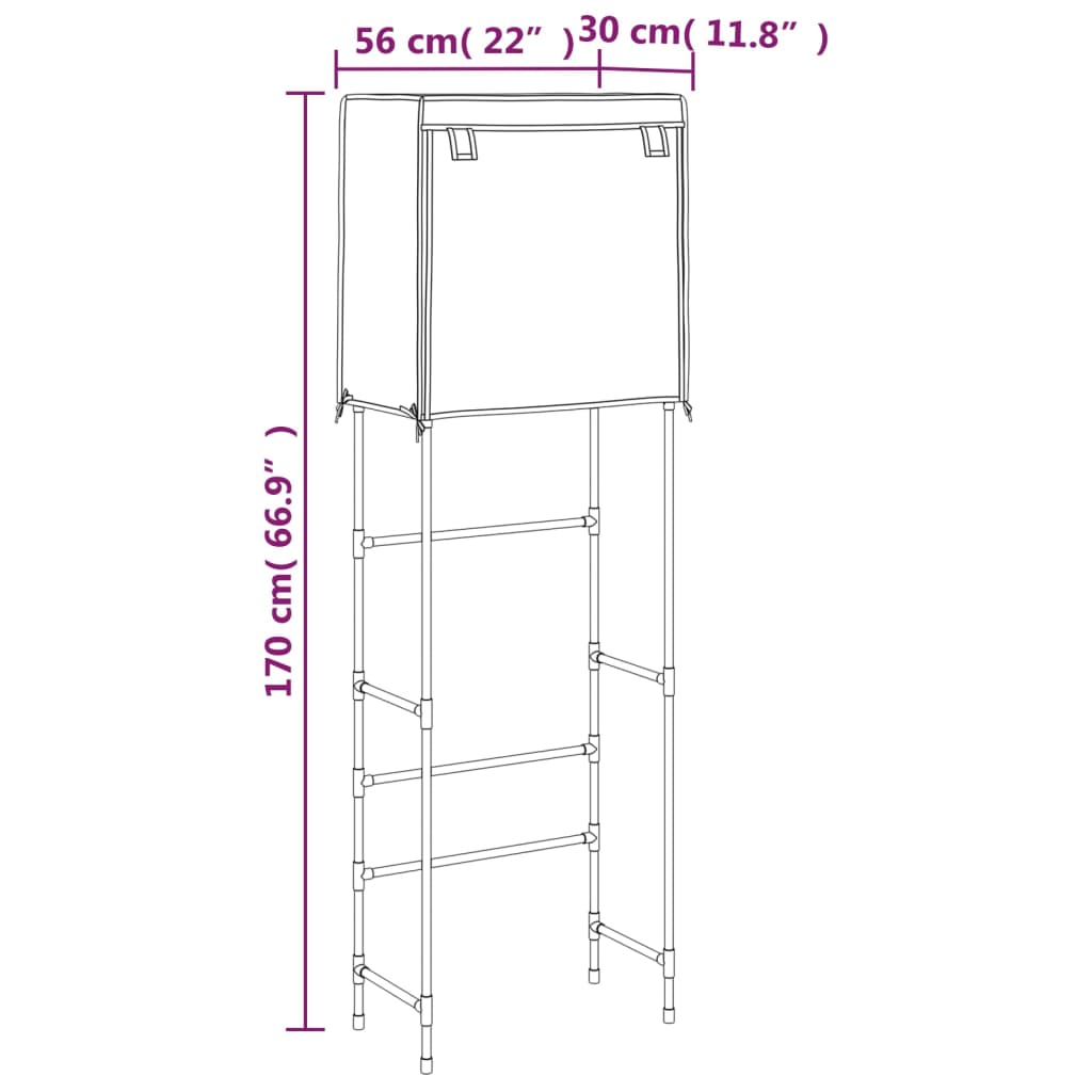 Rastrelliera per Bagno a 2 Livelli Marrone 56x30x170 cm Ferro