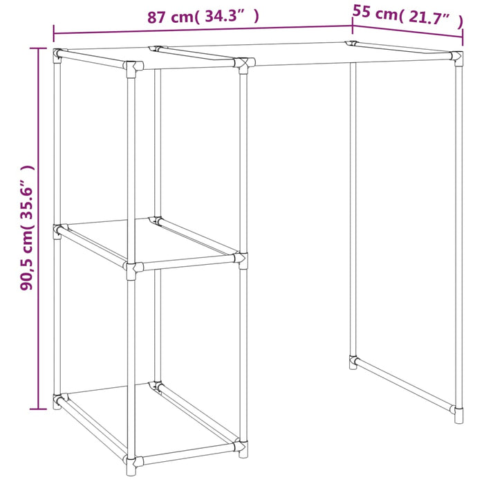 Rastrelliera per Lavatrice Nera 87x55x90,5 cm Ferro 343145