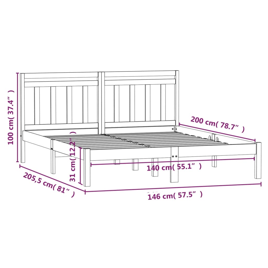 Giroletto Miele in Legno Massello di Pino 140x200 cm 3100592