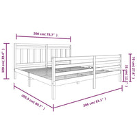 Giroletto Grigio in Legno Massello di Pino 200x200 cm 3100676