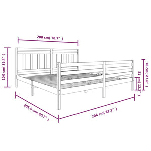 Giroletto Grigio in Legno Massello di Pino 200x200 cm 3100676