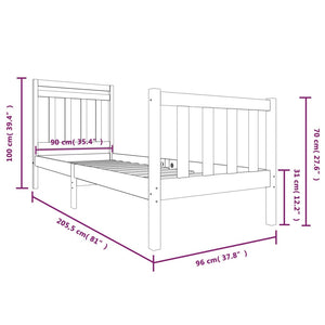 Giroletto in Legno Massello 90x200 cm 3100704