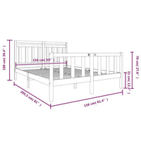 Giroletto in Legno Massello 150x200 cm 5FT King Size 3100963