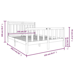 Giroletto in Legno Massello 150x200 cm 5FT King Size 3100963