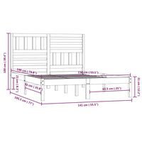 Giroletto 135x190 cm Double in Legno Massello di Pino 3100998