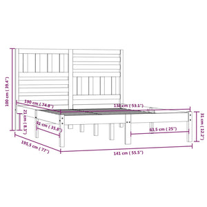 Giroletto 135x190 cm Double in Legno Massello di Pino 3100998