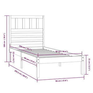 Giroletto in Legno Massello di Pino 90x200 cm cod mxl 64996