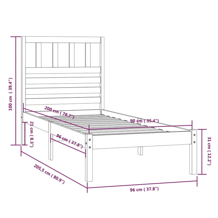 Giroletto in Legno Massello di Pino 90x200 cm cod mxl 64996