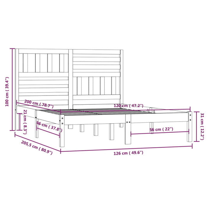 Giroletto Grigio in Legno Massello di Pino 120x200 cm cod mxl 53960