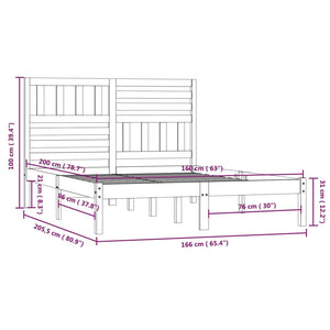 Giroletto Grigio in Legno Massello di Pino 160x200 cm cod mxl 59976