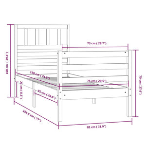 Giroletto in Legno Massello 75x190 cm 2FT6 Piccolo Singolo cod mxl 64770