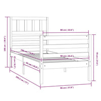 Giroletto in Legno Massello 90x190 cm 3FT Single cod mxl 63752