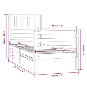 Giroletto in Legno Massello 90x190 cm 3FT Single cod mxl 63752