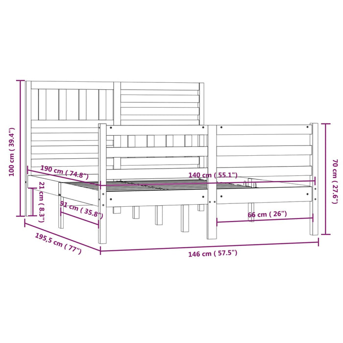 Giroletto in Legno Massello Grigio 140x190 cm 3101070