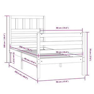 Giroletto in Legno Massello 90x200 cm 3101073