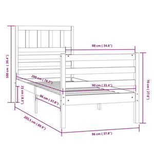 Giroletto in Legno Massello di Pino Bianco 90x200 cm cod mxl 58112