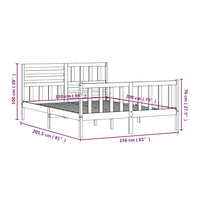 Giroletto Grigio in Legno Massello 150x200 cm 5FT King Size 3101160