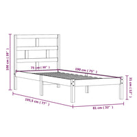 Giroletto in Legno Massello 75x190 cm 2FT6 Small Single cod mxl 57208