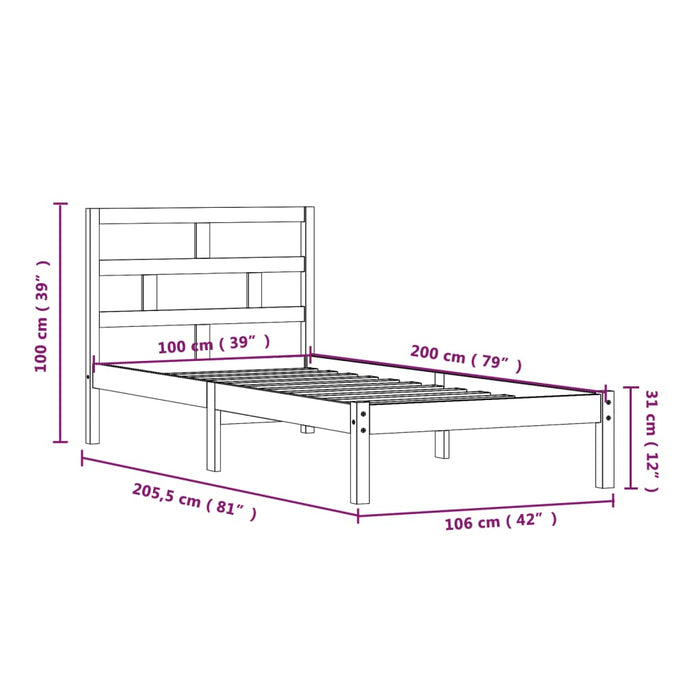 Giroletto in Legno Massello di Pino 100x200 cm cod mxl 58187