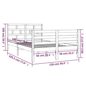 Giroletto Bianco in Legno Massello 120x190 cm 4FT Small Double 3101254