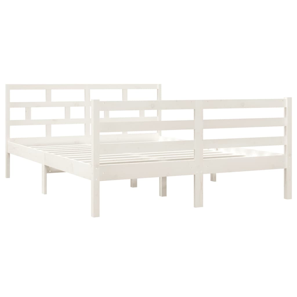 Giroletto Bianco in Legno Massello di Pino 140x190 cm 3101264