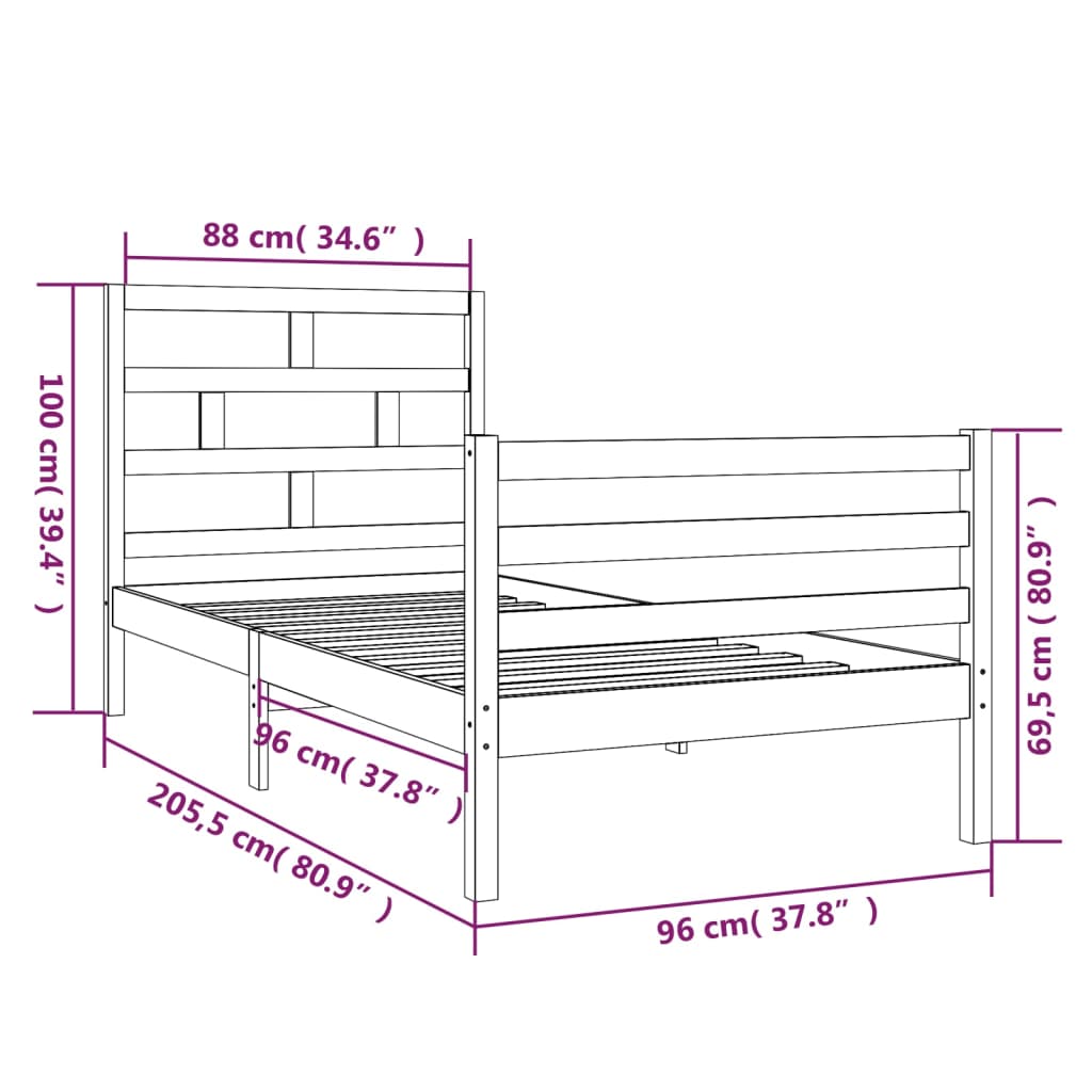 Giroletto Miele in Legno Massello di Pino 90x200 cm cod mxl 58251