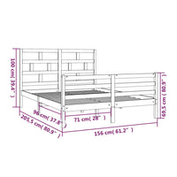 Giroletto Bianco in Legno Massello 150x200 cm 5FT King Size cod mxl 64932