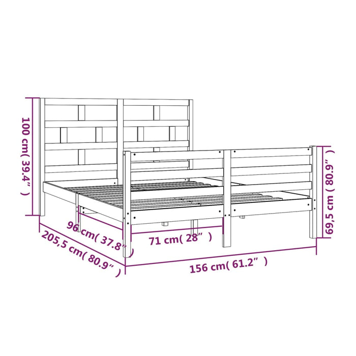 Giroletto Miele in Legno Massello 150x200 cm 5FT King Size 3101291