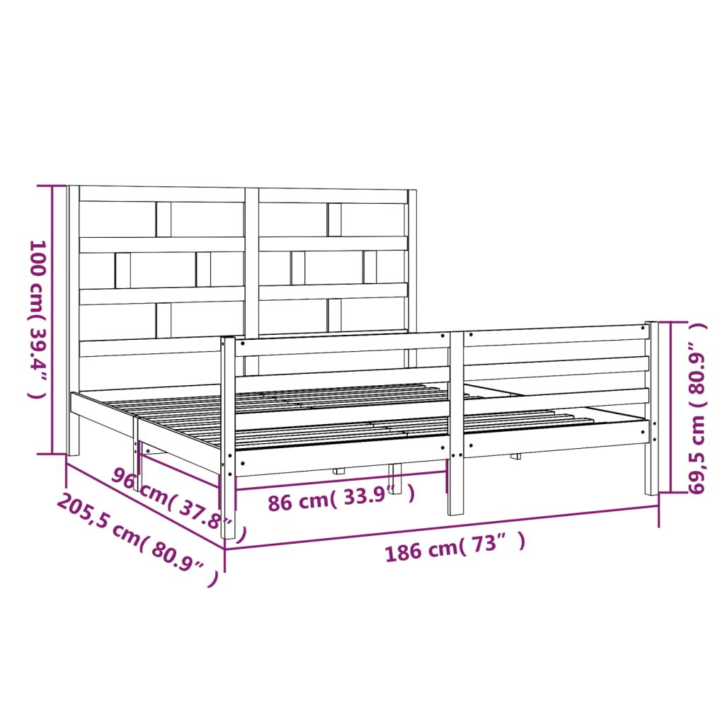 Giroletto in Legno Massello 180x200 cm 6FT Super King cod mxl 63604