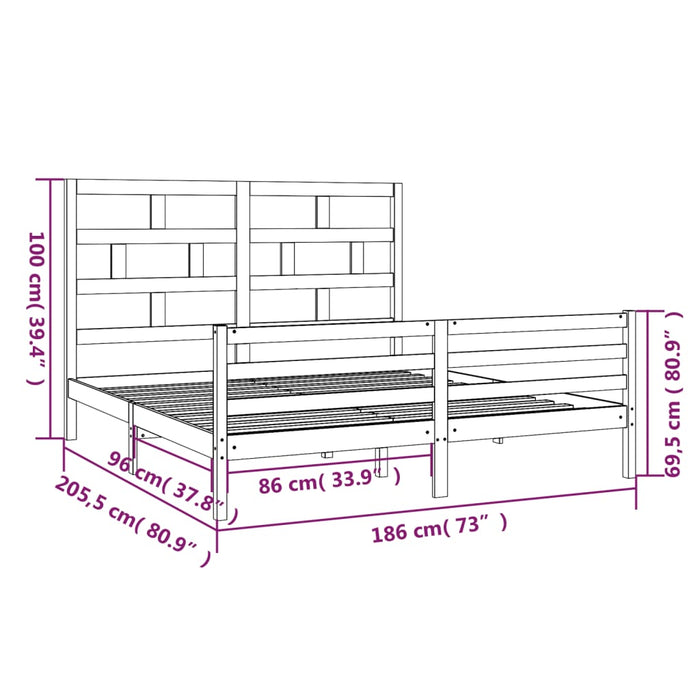 Giroletto in Legno Massello 180x200 cm 6FT Super King cod mxl 63604